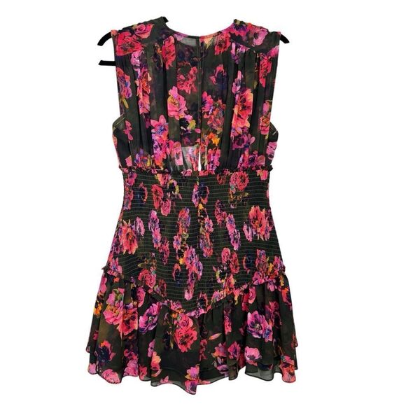 NEW AMUR Sierra Smocked Mini Dress Earthy Garden Size 4 - Picture 6 of 12